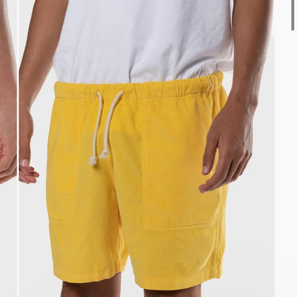 SOLD!!!La Paz Formigal Yellow Baby Soft Corduroy Drawstring Beach Shorts